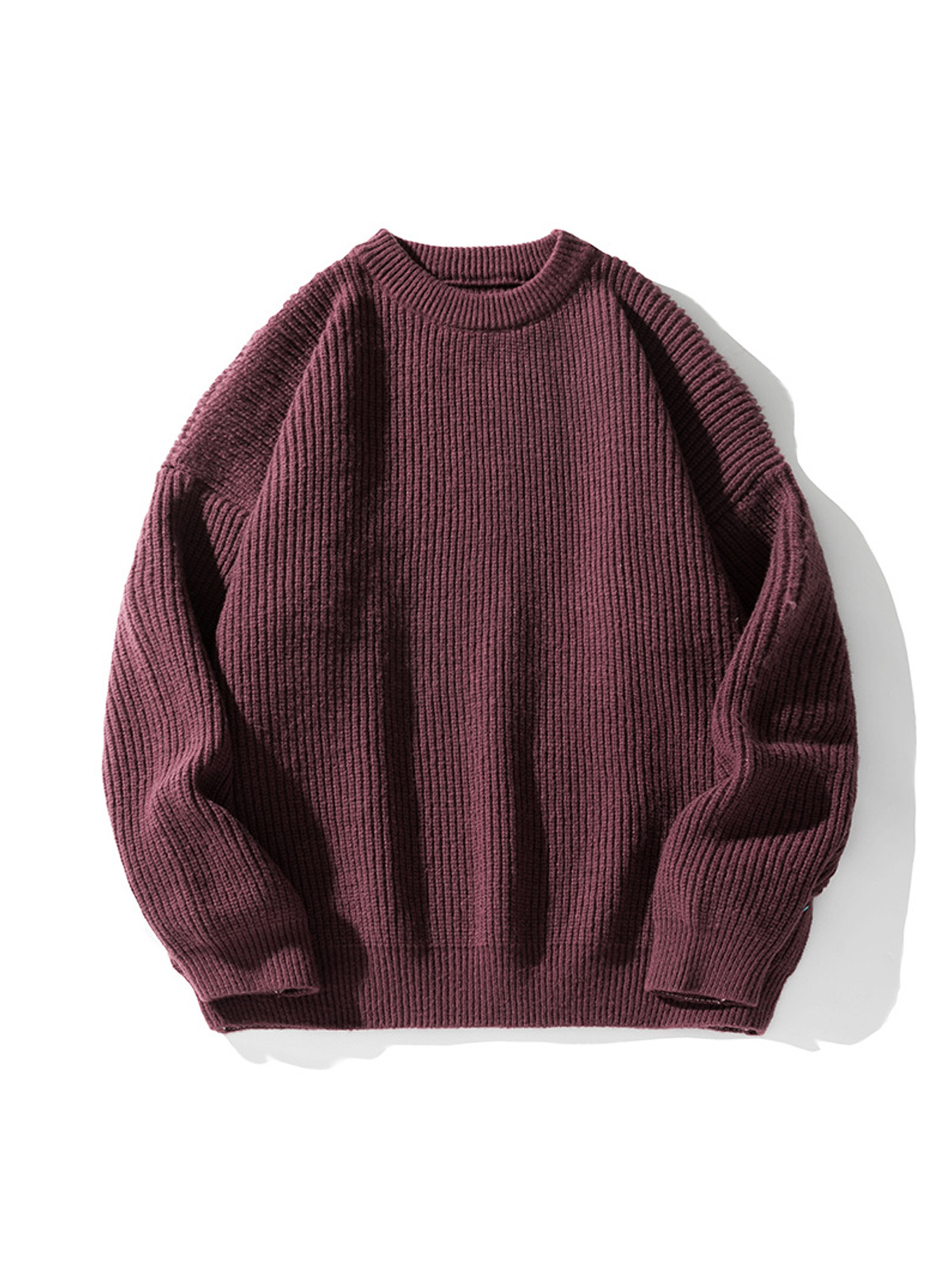 Men's Casual Round Neck Solid Color Comfortable Knitted Sweater