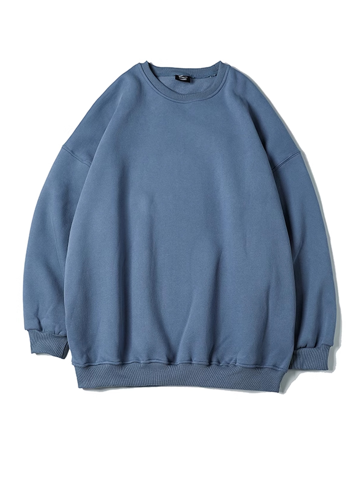 Men's round neck solid color casual and comfortable long-sleeved sweatshirt