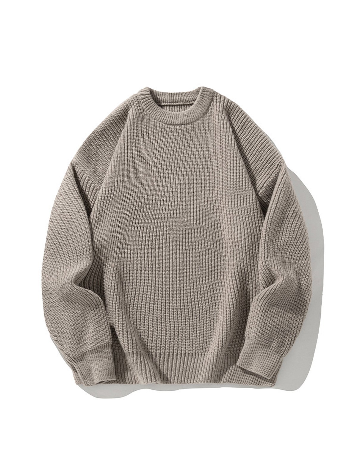 Men's Casual Round Neck Solid Color Comfortable Knitted Sweater