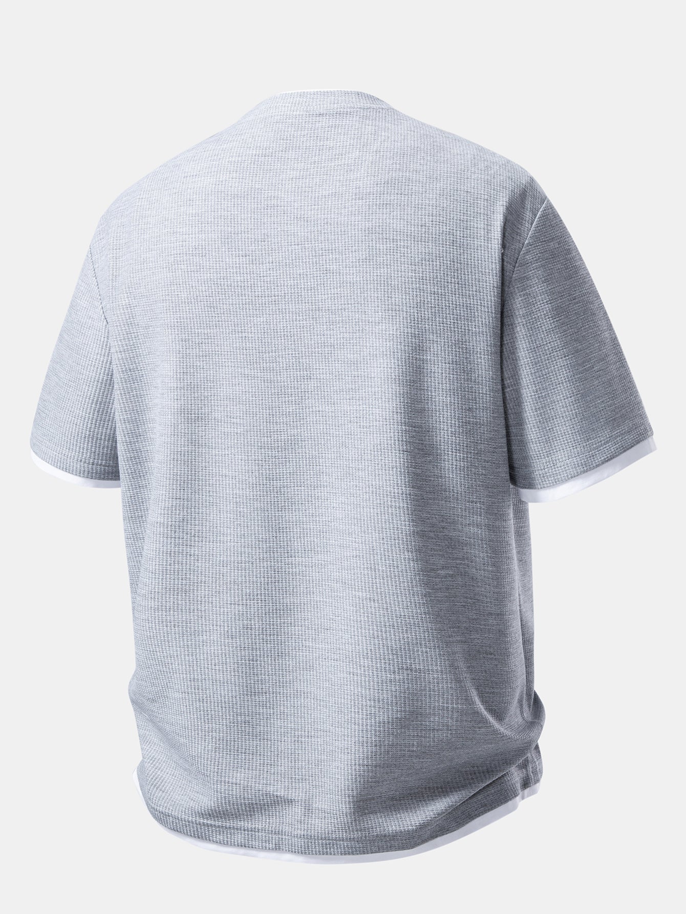 Men's Casual And Comfortable Solid Color Texture Short-sleeved Polo Shirt