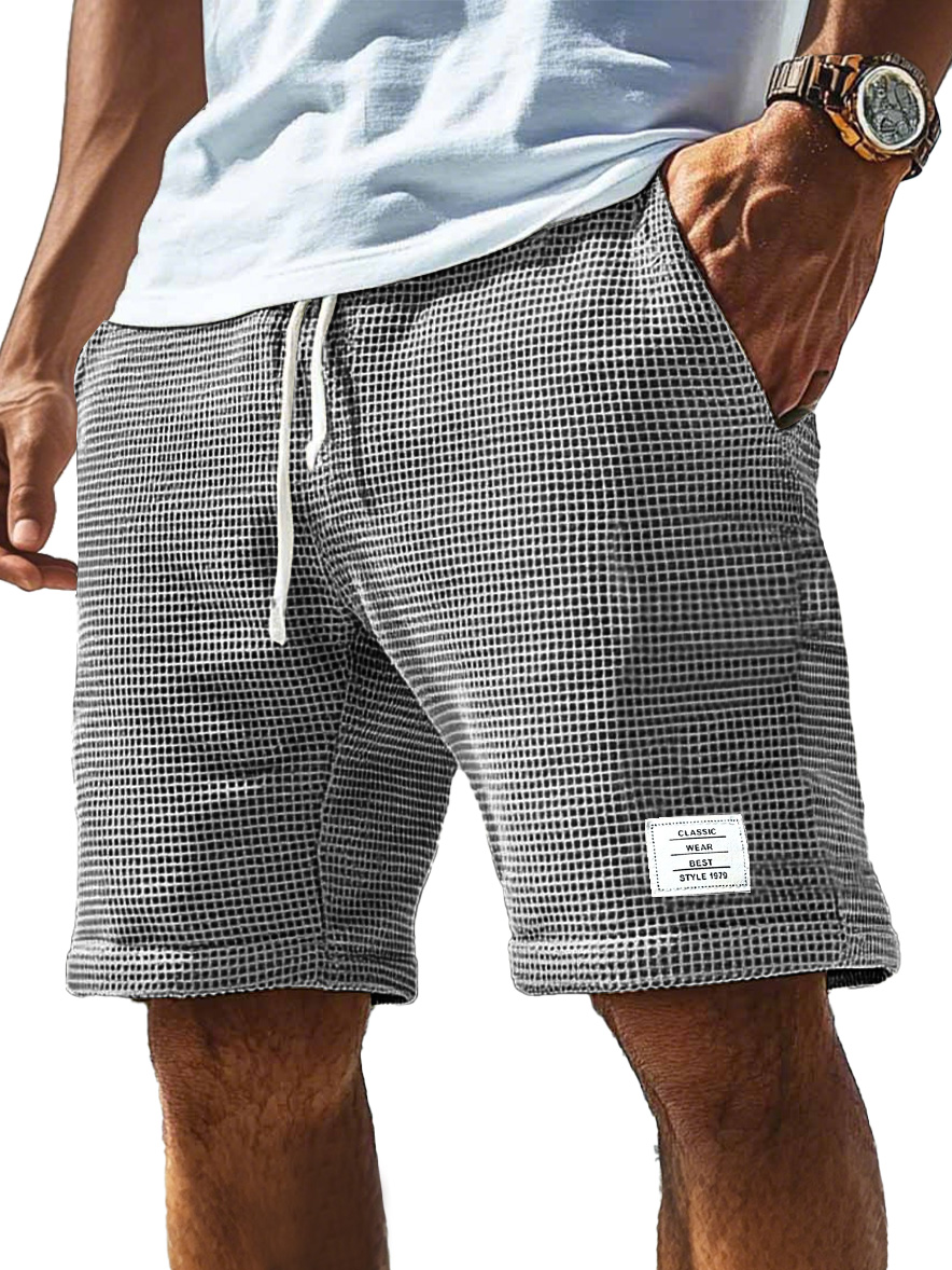 Men's Everyday Waffle Logo Drawstring Comfort Shorts