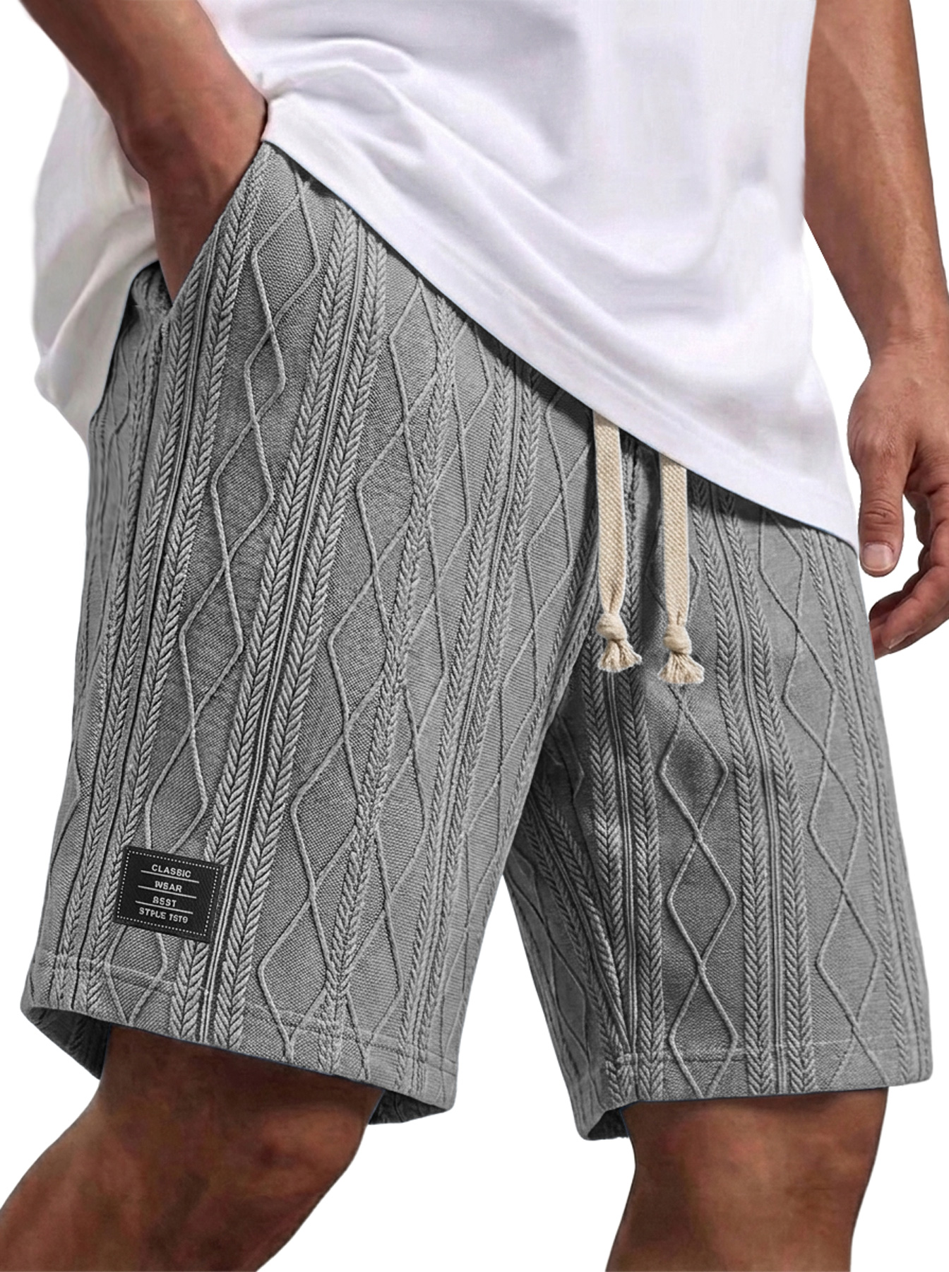 Men's Jacquard-Embroidered Logo Casual Shorts