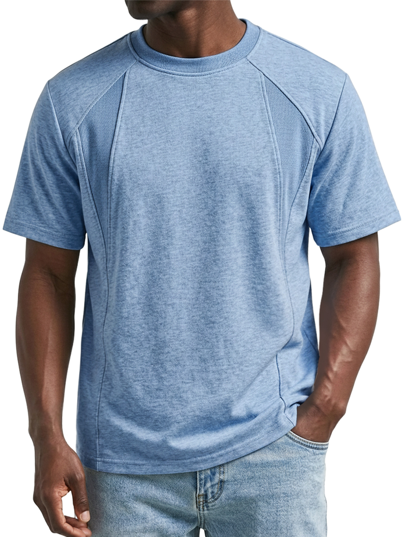 Men's Crew Neck Deconstructed Casual Short-Sleeve T-Shirt