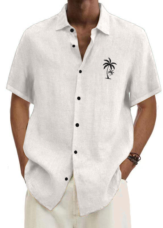 Mokaloha Men's Pinstripe Everyday Casual Short Sleeve Shirt