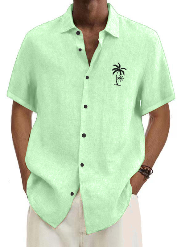 Mokaloha Men's Pinstripe Everyday Casual Short Sleeve Shirt
