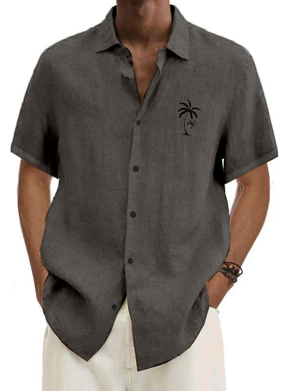 Mokaloha Men's Pinstripe Everyday Casual Short Sleeve Shirt