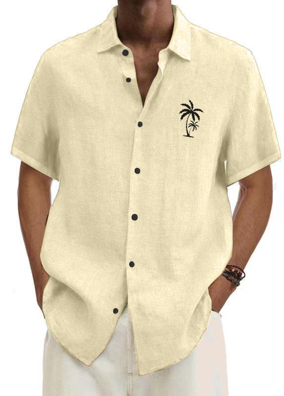 Mokaloha Men's Pinstripe Everyday Casual Short Sleeve Shirt