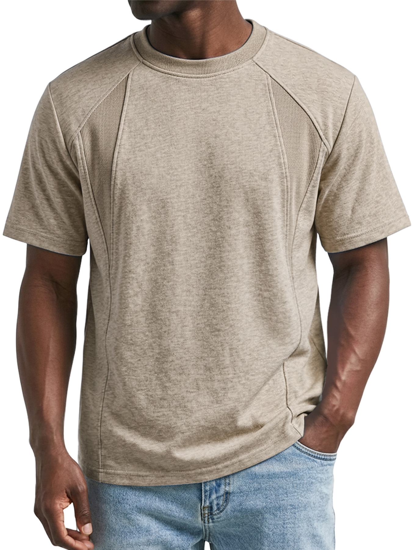 Men's Crew Neck Deconstructed Casual Short-Sleeve T-Shirt