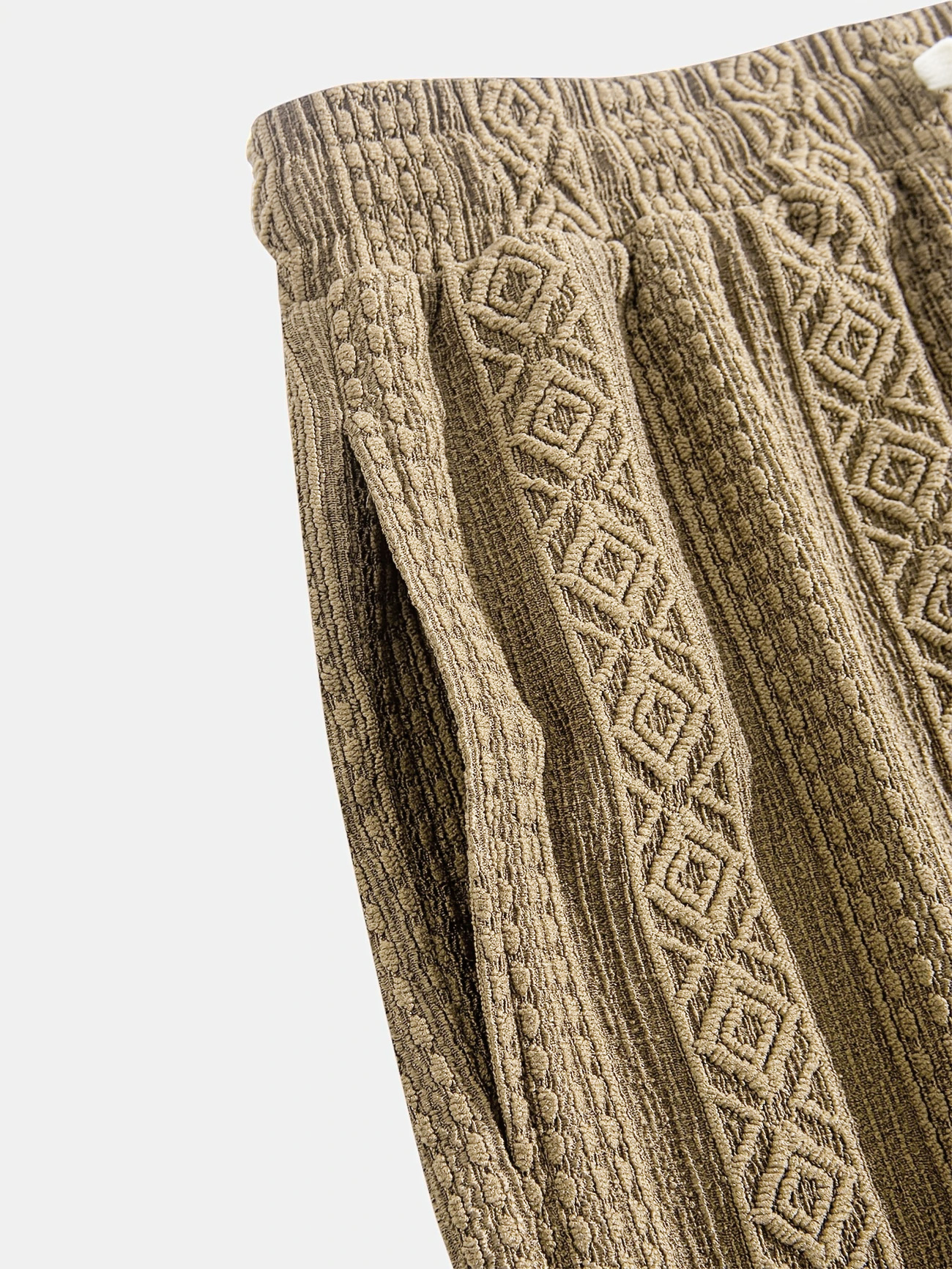 Men's Daily Jacquard Texture Embroidered Logo Casual Comfort Shorts