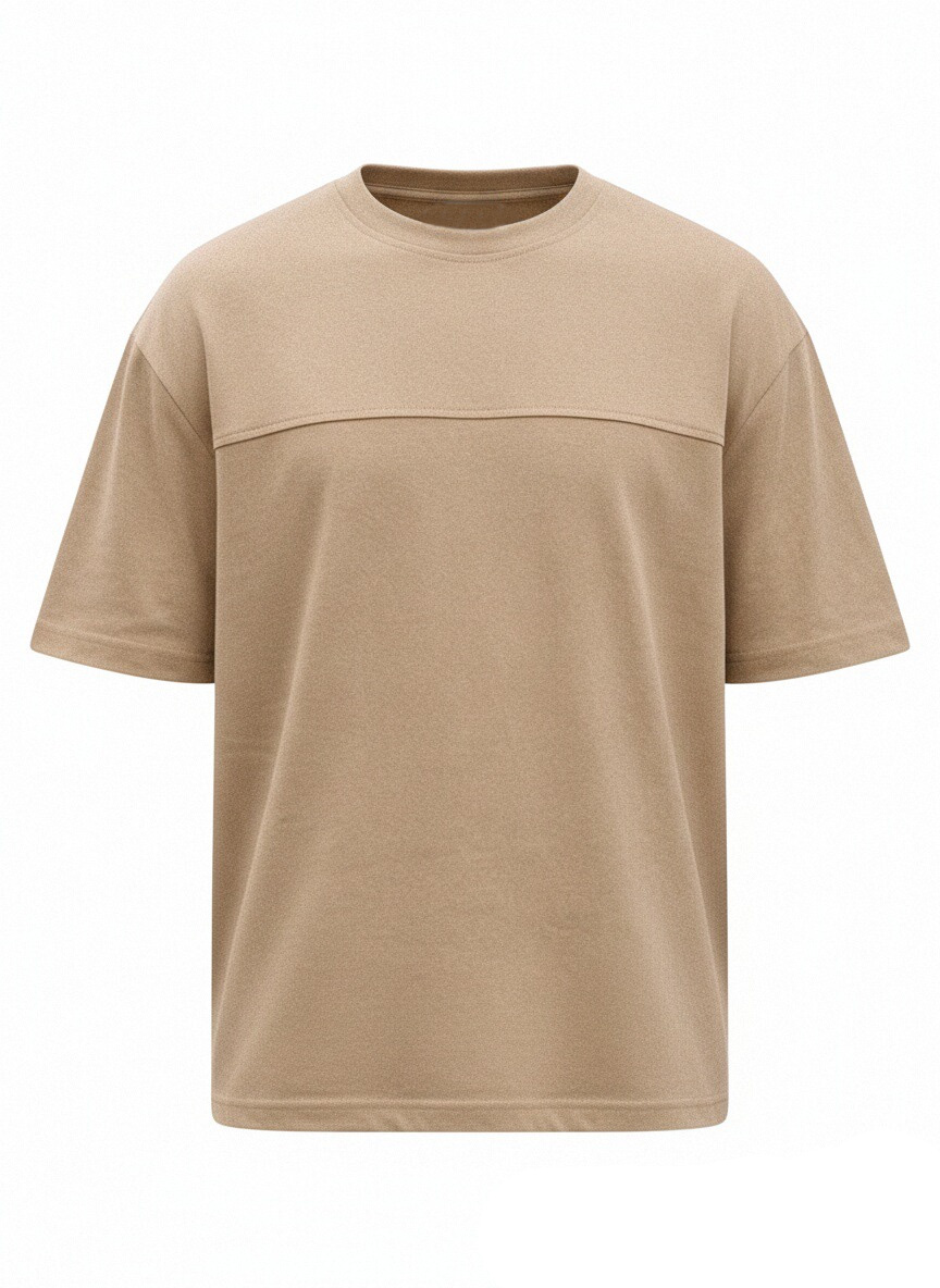 Men's Simple Everyday Solid Color Deconstructed Design Short-sleeved Round Neck Shirt
