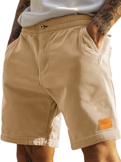  Men's Fashion Elastic Waist Embroidered Logo Shorts