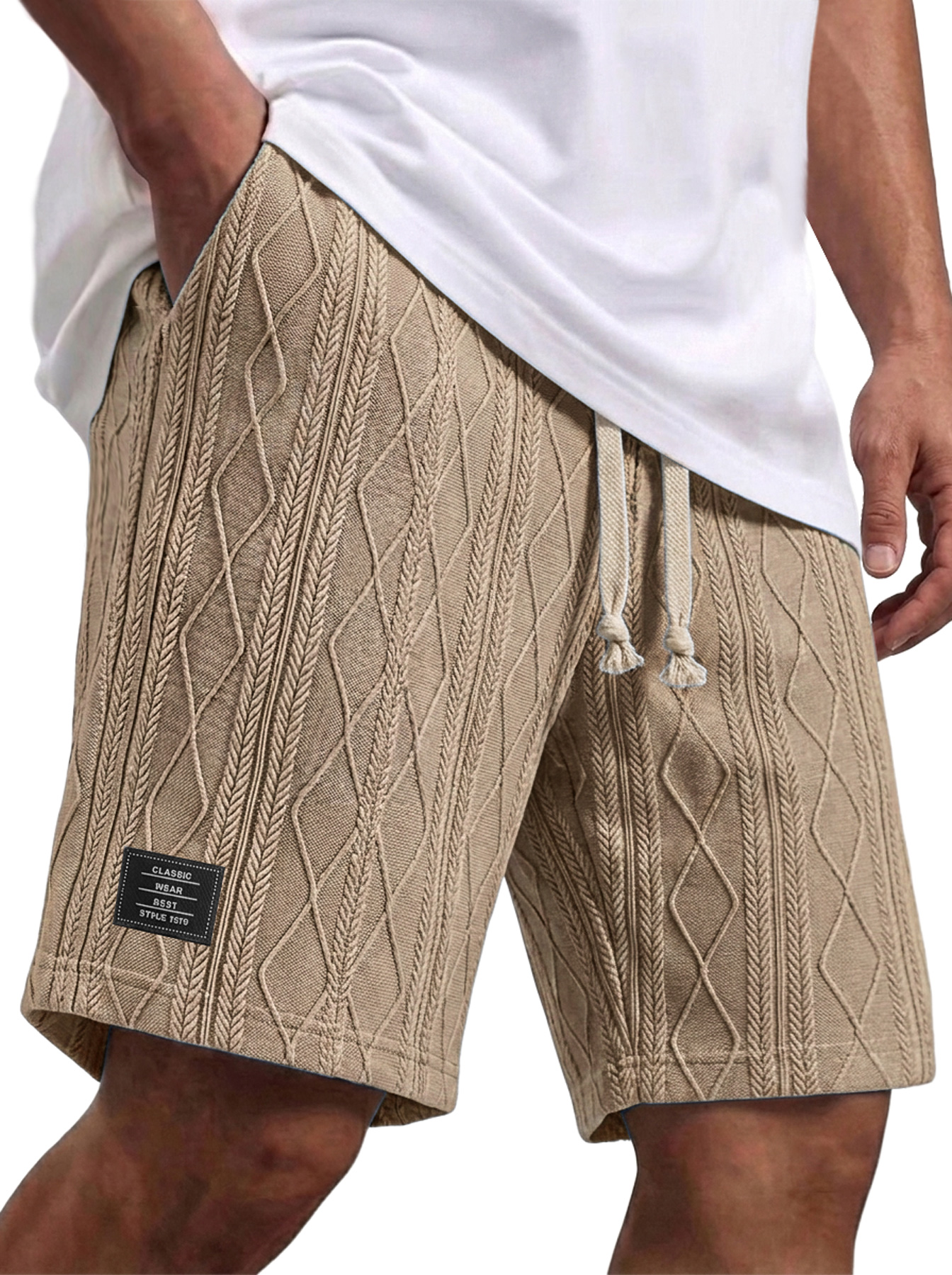 Men's Jacquard-Embroidered Logo Casual Shorts
