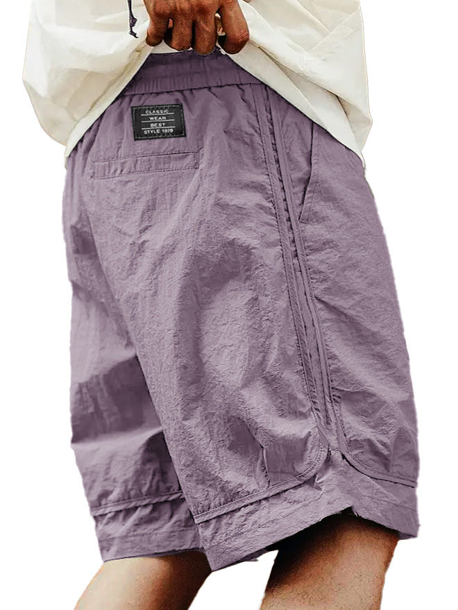  Men's Fashion Retro Outdoor Workwear Sports Embroidered Logo Pocket Shorts