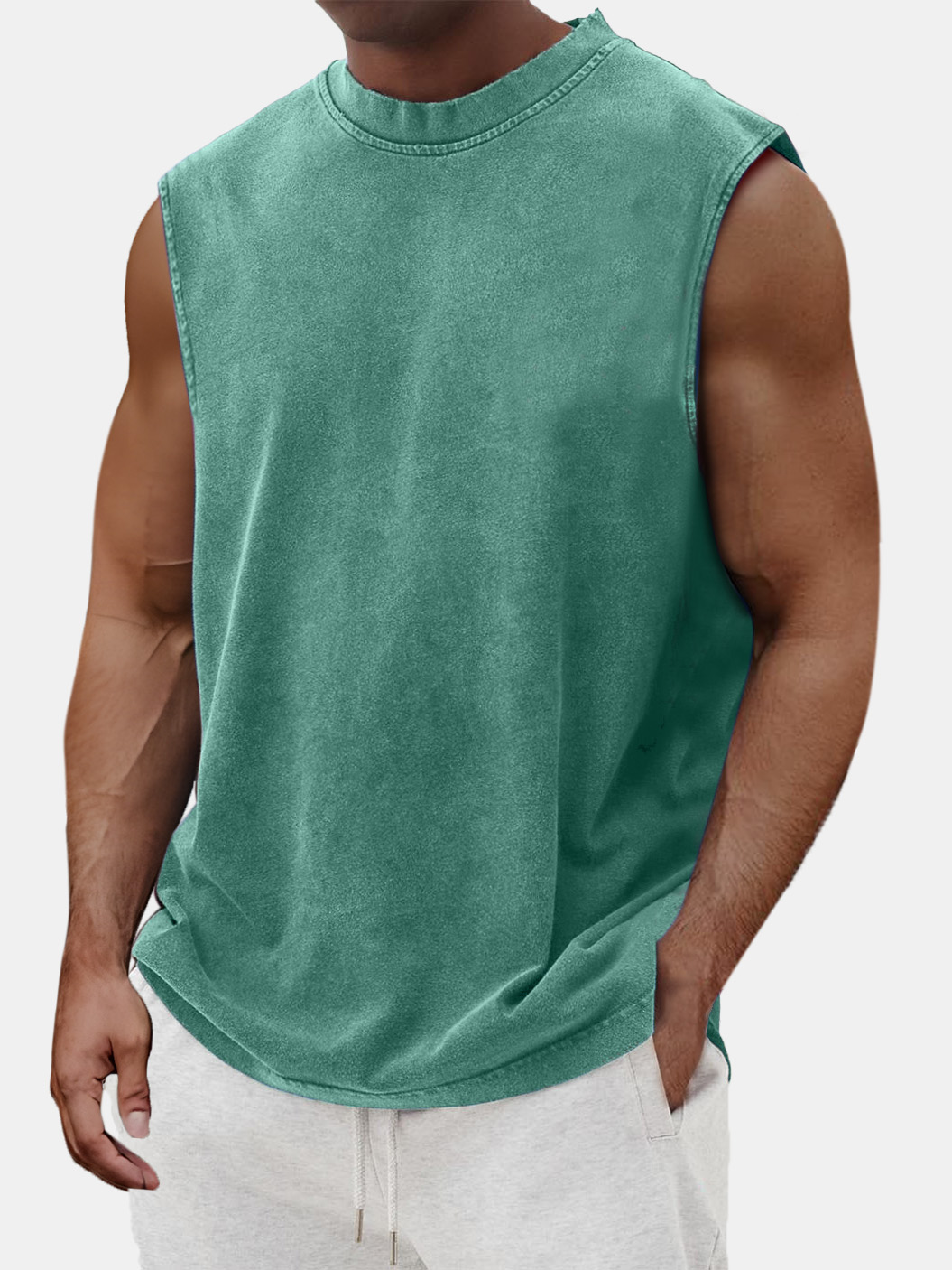 Men's Summer Solid Color Comfortable Casual Sleeveless T-shirt