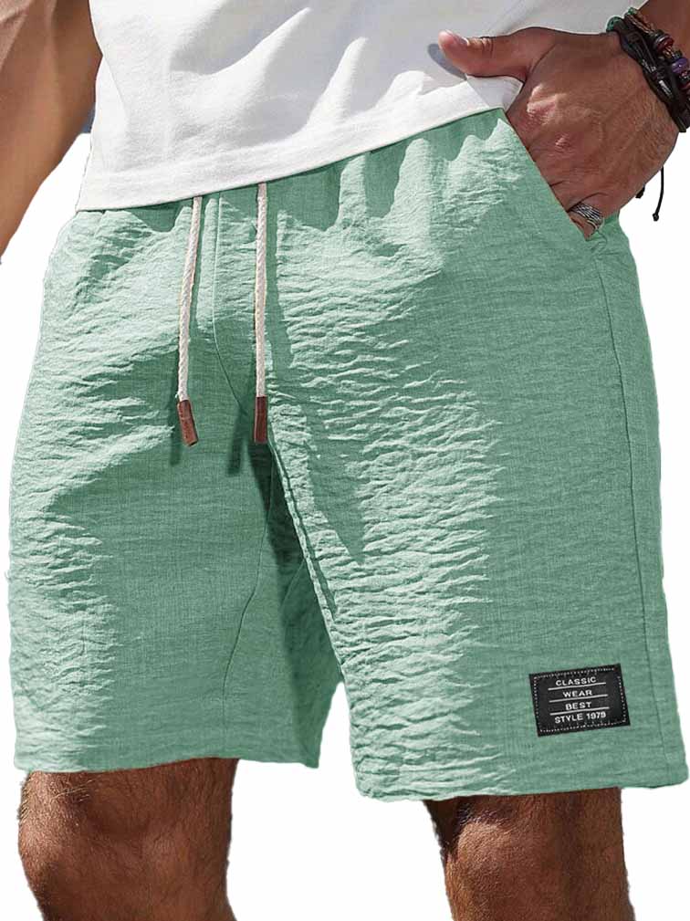 Men's Fashion Casual Daily Texture Fabric Embroidered Logo Pocket Shorts