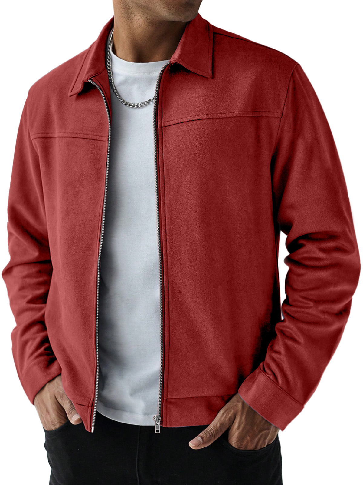 Men's Solid Color Casual Lapel Leader Simple Jacket