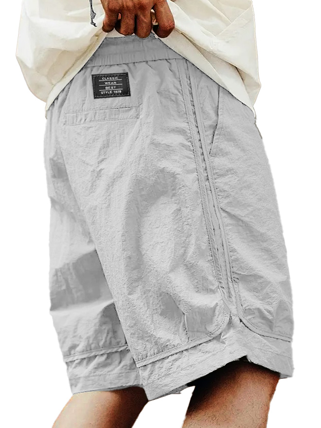  Men's Fashion Retro Outdoor Workwear Sports Embroidered Logo Pocket Shorts