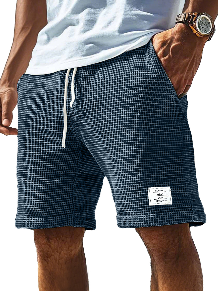 Men's Everyday Waffle Logo Drawstring Comfort Shorts