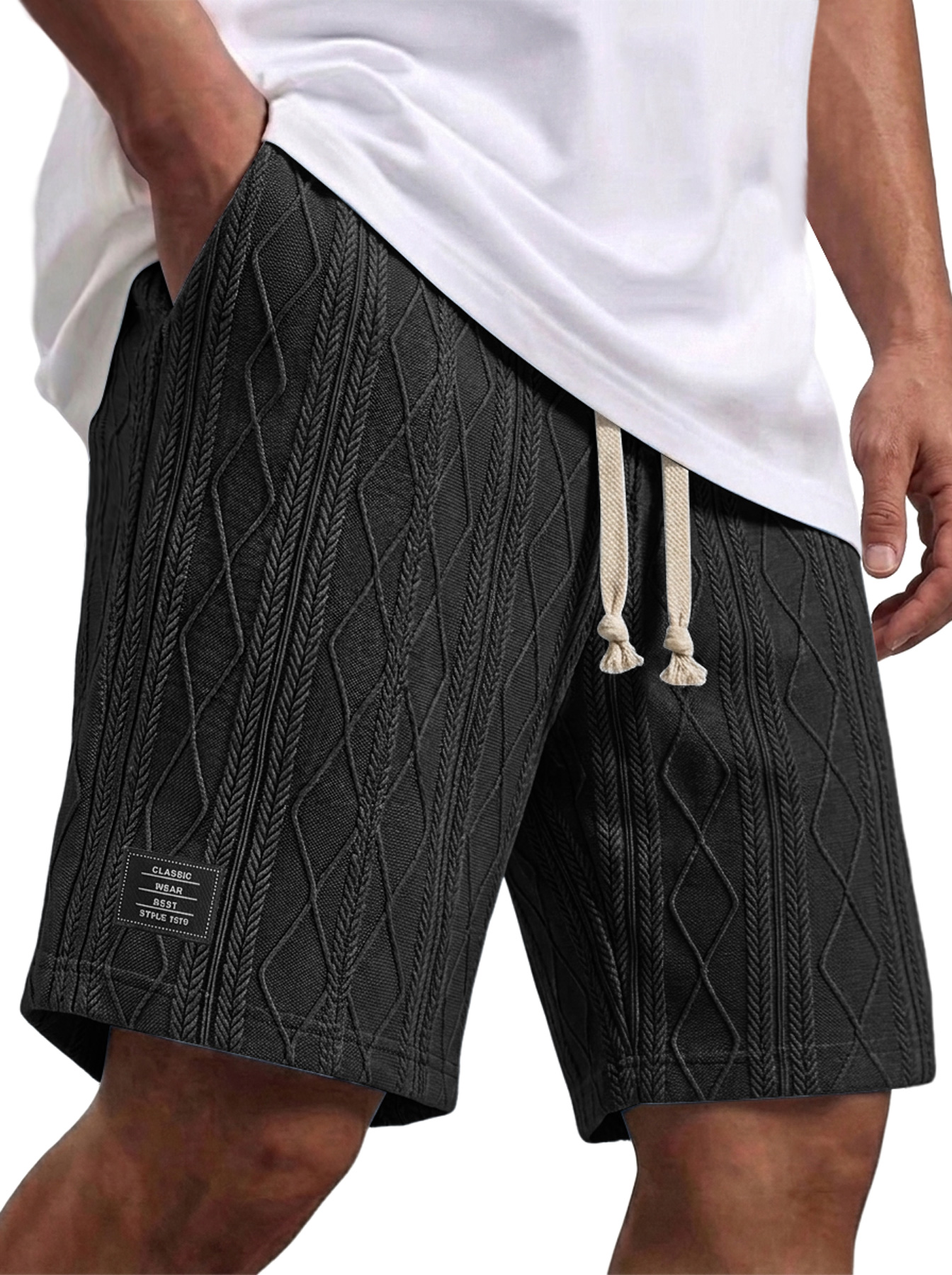 Men's Jacquard-Embroidered Logo Casual Shorts
