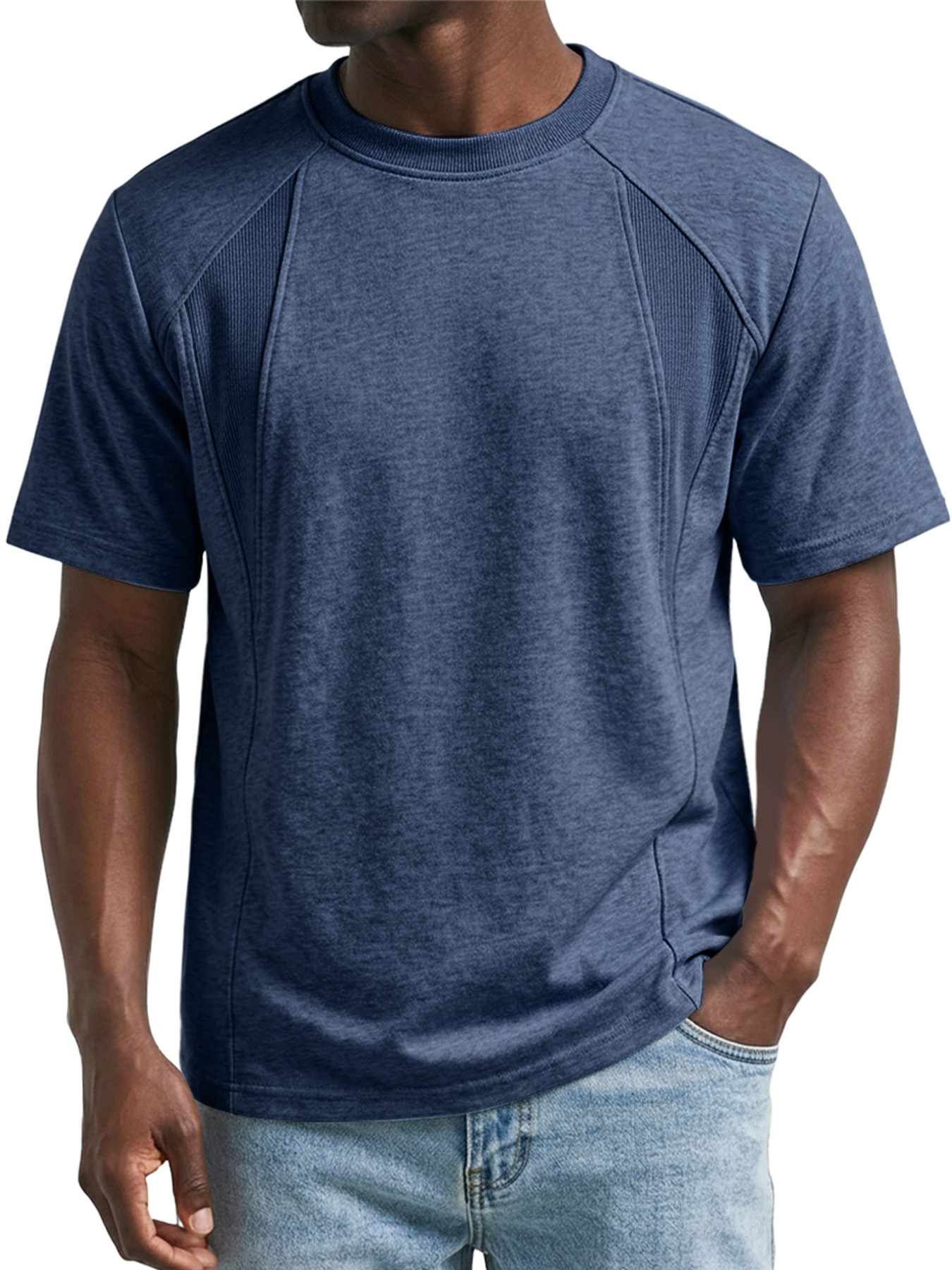 Men's Crew Neck Deconstructed Casual Short-Sleeve T-Shirt
