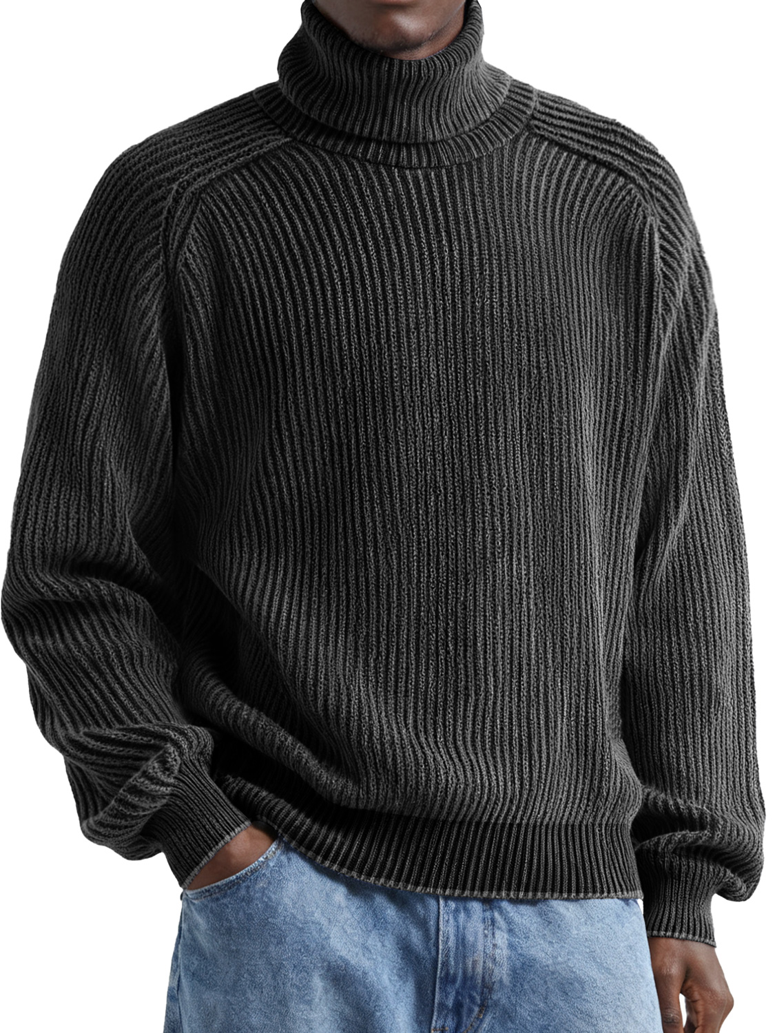 Men's Simple Corduroy Stylish High-Neck Casual Comfort T-Shirt