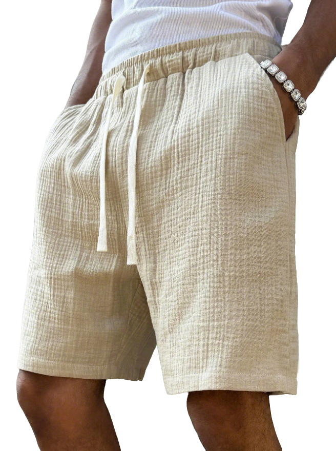 Men's Casual Everyday Lightweight Pleated Solid Color Shorts
