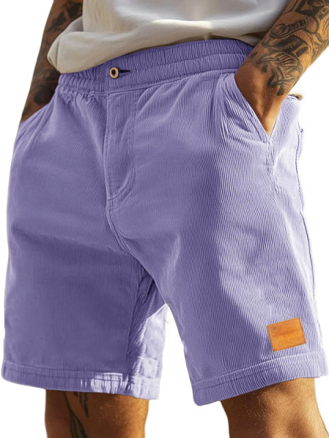  Men's Fashion Elastic Waist Embroidered Logo Shorts