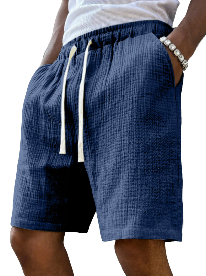 Men's Casual Everyday Lightweight Pleated Solid Color Shorts