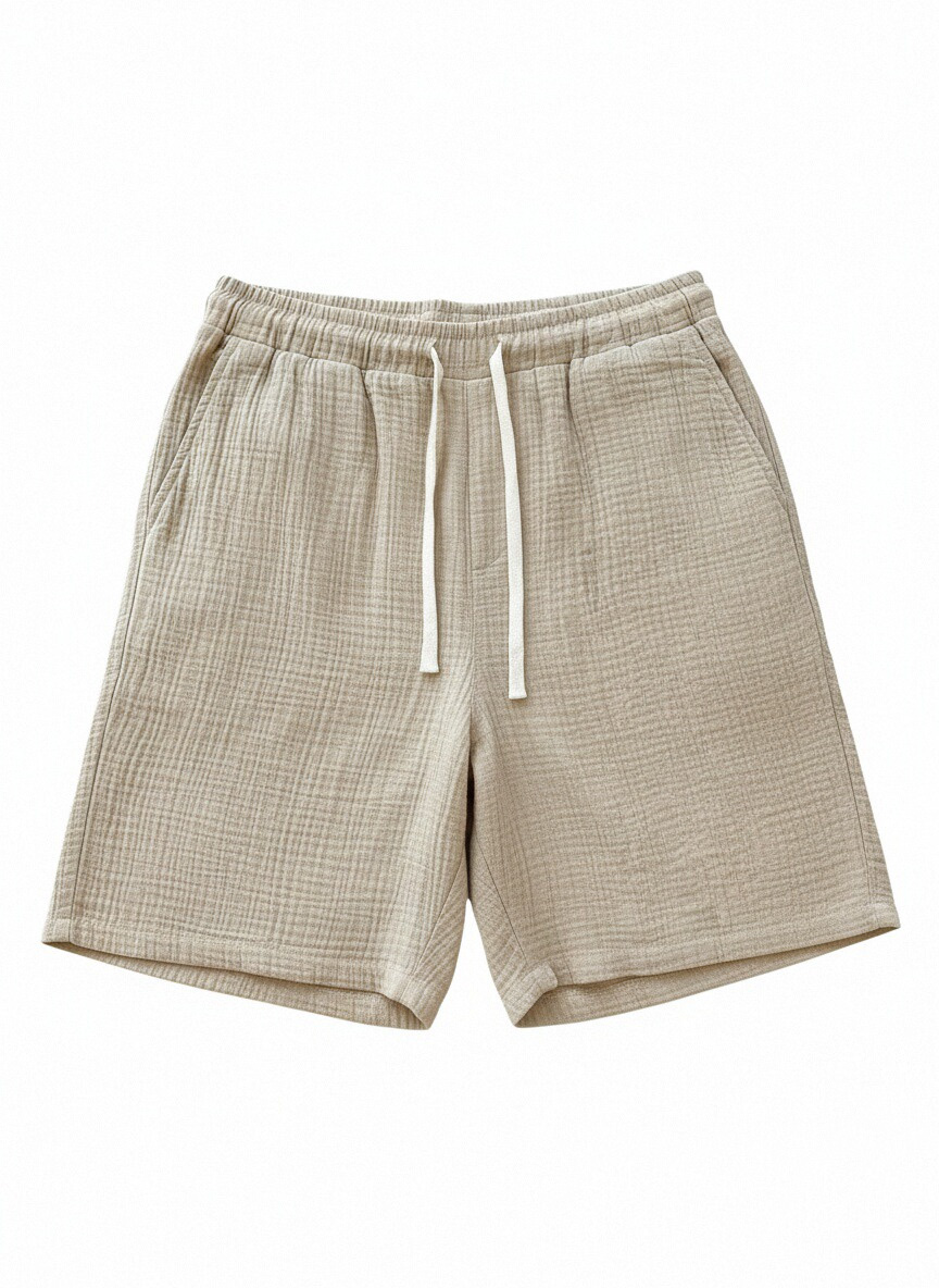 Men's Casual Everyday Lightweight Pleated Solid Color Shorts