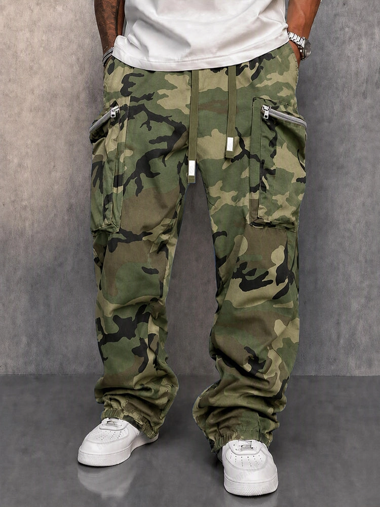 Men's Camouflage Cargo Pants with Multiple Pockets
