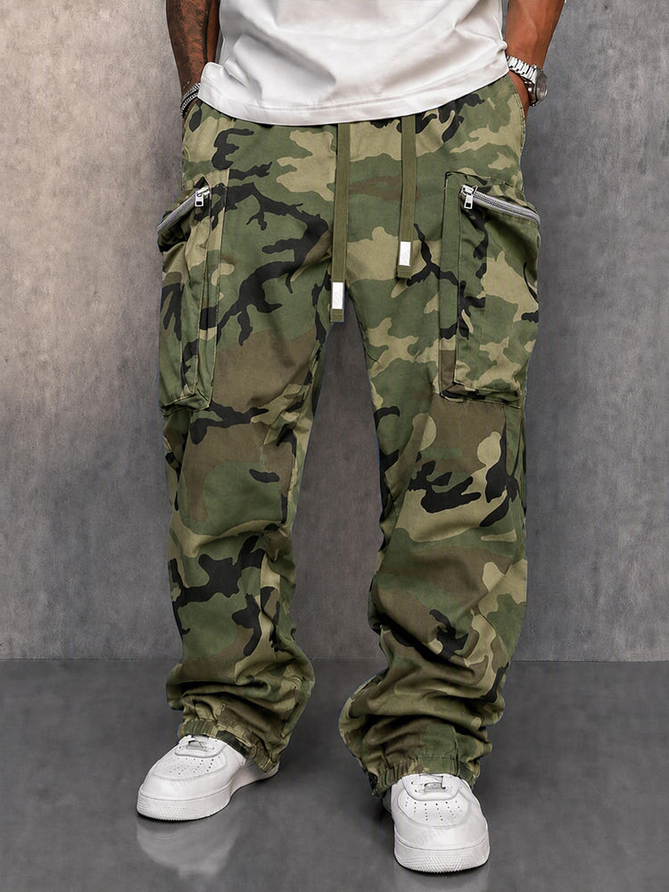 Men's Camouflage Cargo Pants with Multiple Pockets