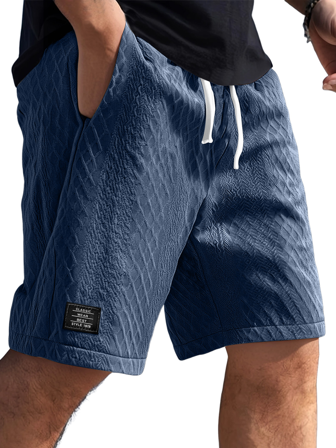Men's Daily Jacquard Texture Logo Casual Solid Color Shorts