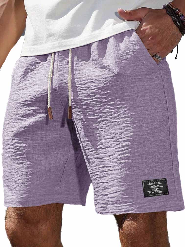 Men's Fashion Casual Daily Texture Fabric Embroidered Logo Pocket Shorts