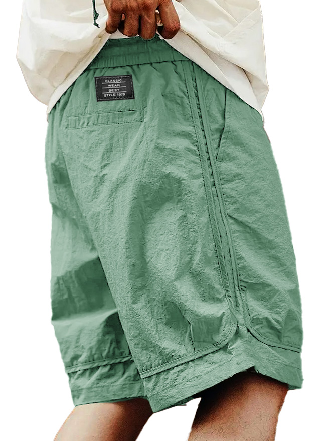  Men's Fashion Retro Outdoor Workwear Sports Embroidered Logo Pocket Shorts