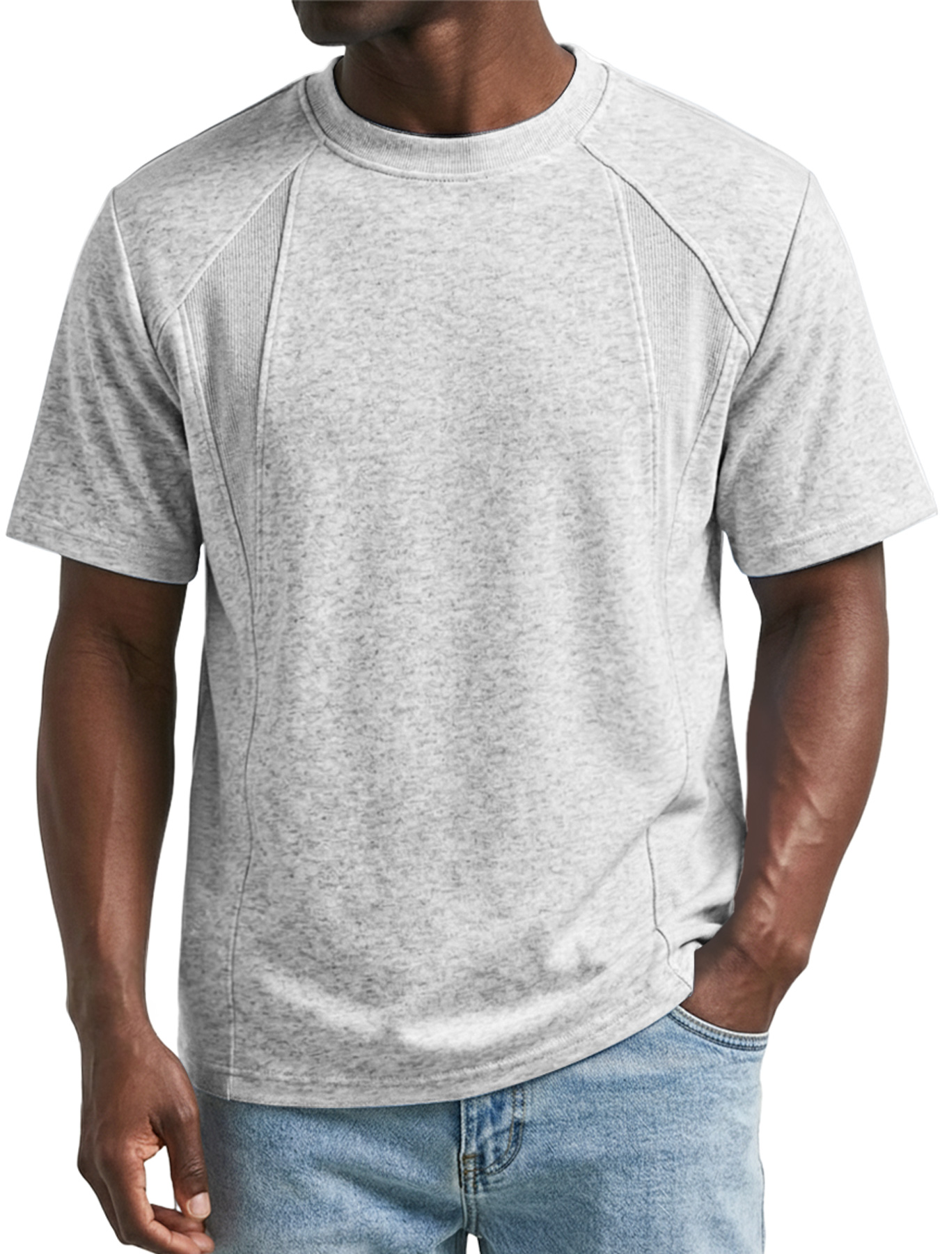 Men's Crew Neck Deconstructed Casual Short-Sleeve T-Shirt