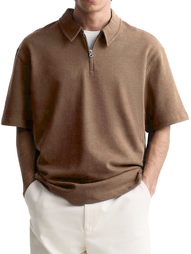 Men's Casual Fashion Zipper Polo Shirt