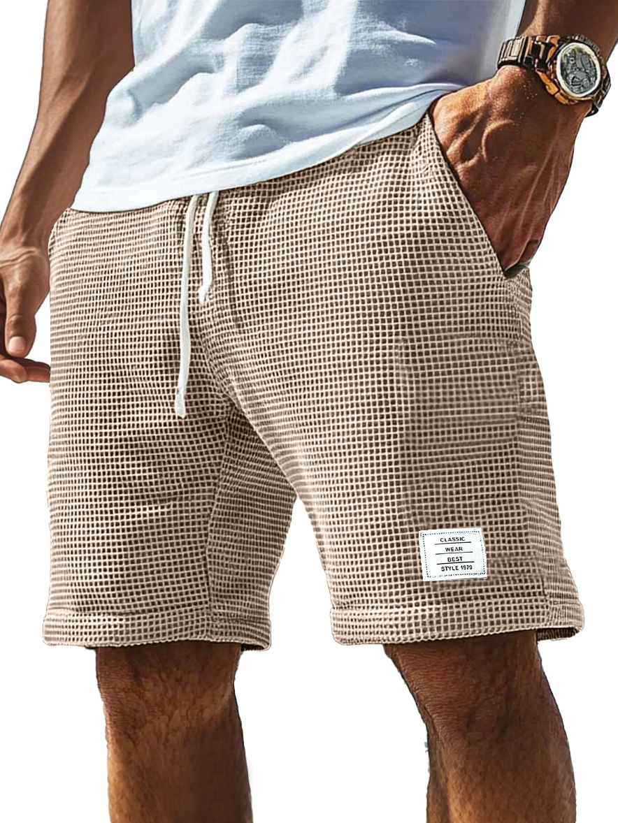 Men's Everyday Waffle Logo Drawstring Comfort Shorts
