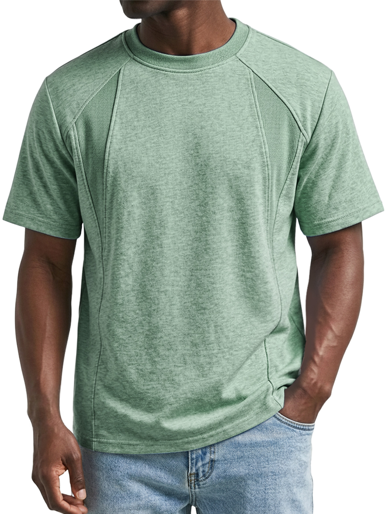 Men's Crew Neck Deconstructed Casual Short-Sleeve T-Shirt