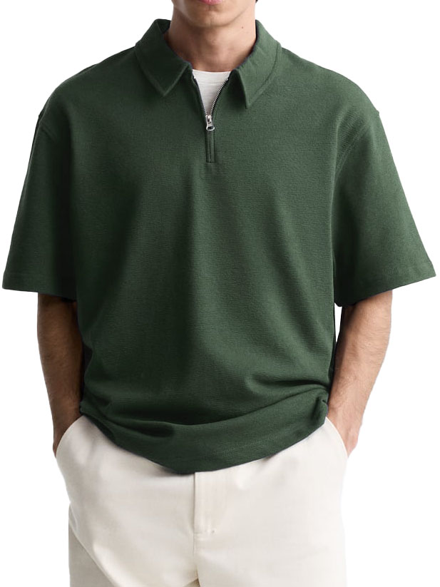 Men's Casual Fashion Zipper Polo Shirt