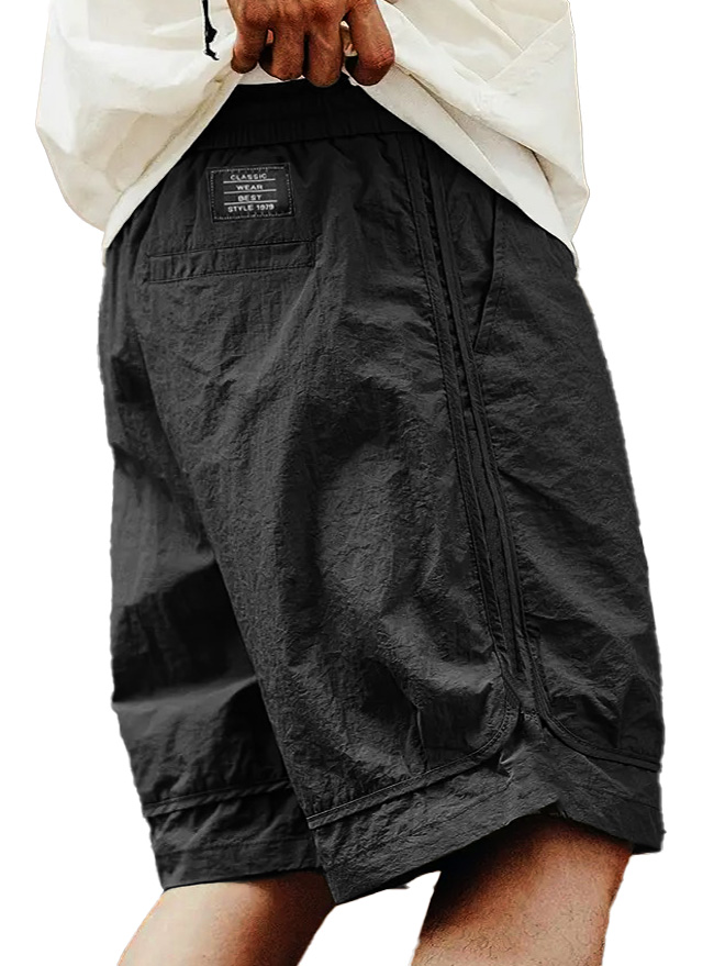  Men's Fashion Retro Outdoor Workwear Sports Embroidered Logo Pocket Shorts