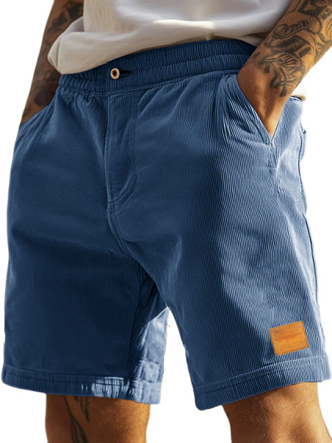  Men's Fashion Elastic Waist Embroidered Logo Shorts