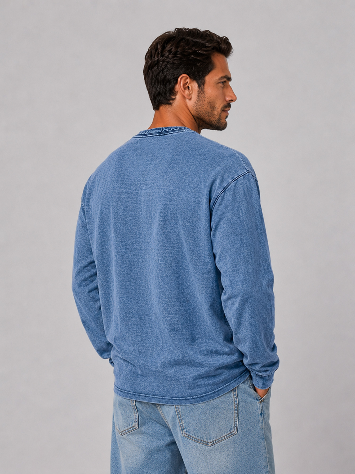 Men's Vintage Comfortable Casual Long-Sleeve Henley Shirt