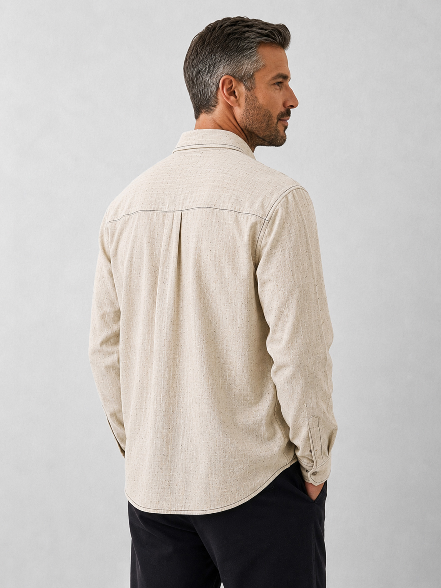 Men's Comfortable Casual Long-Sleeve Linen Shirt