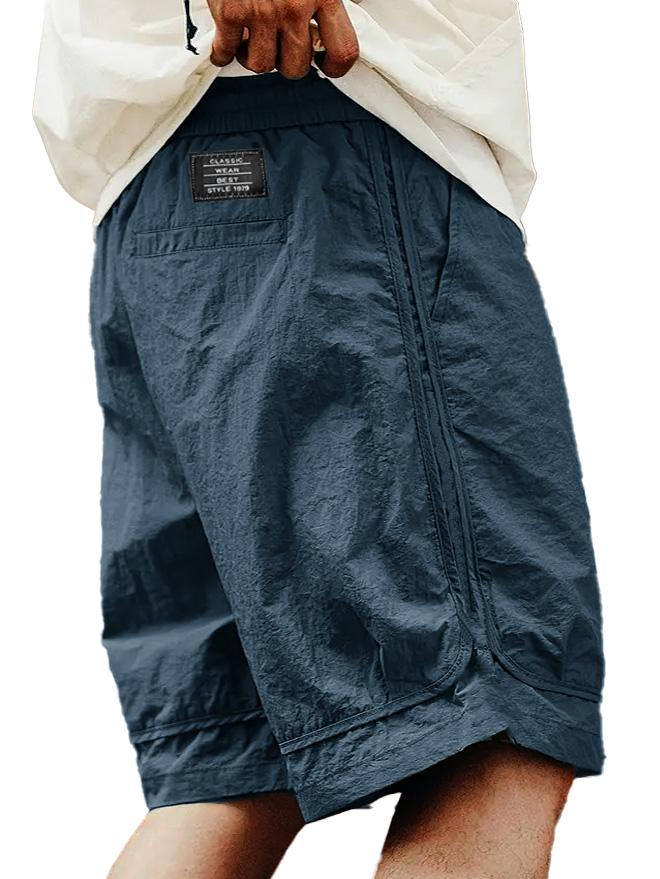  Men's Fashion Retro Outdoor Workwear Sports Embroidered Logo Pocket Shorts