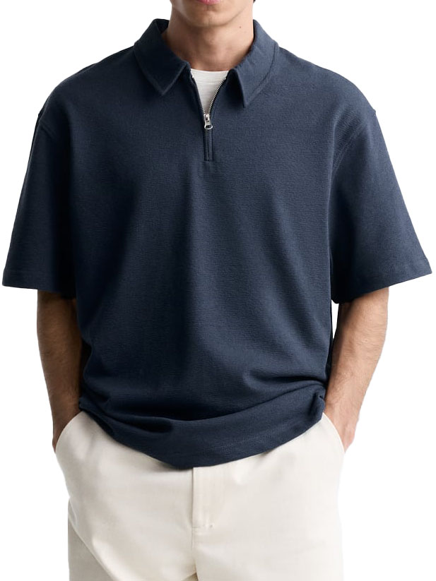 Men's Casual Fashion Zipper Polo Shirt