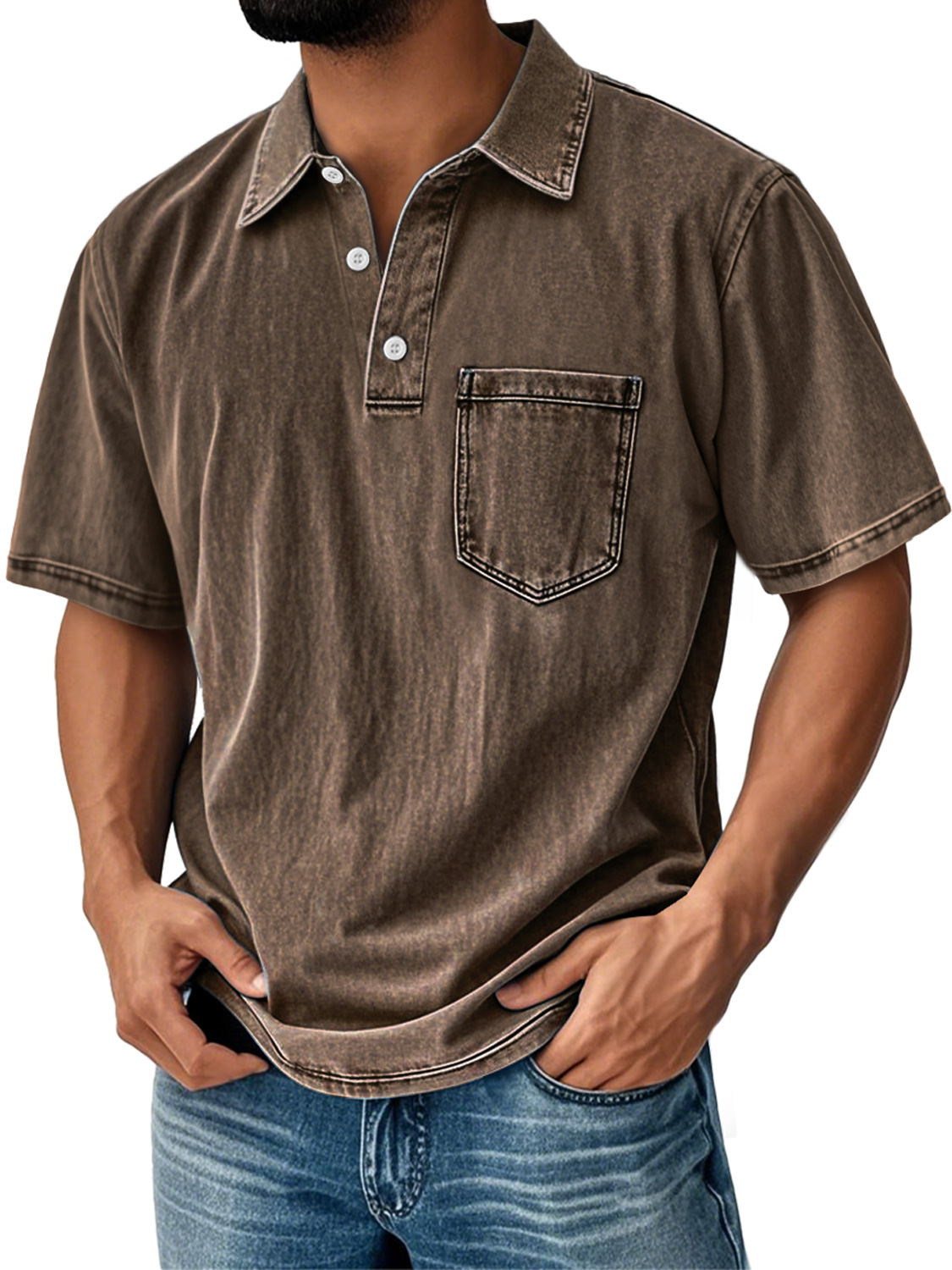 Men's Retro Everyday Lapel Pocket Casual Short Sleeve POLO Shirt
