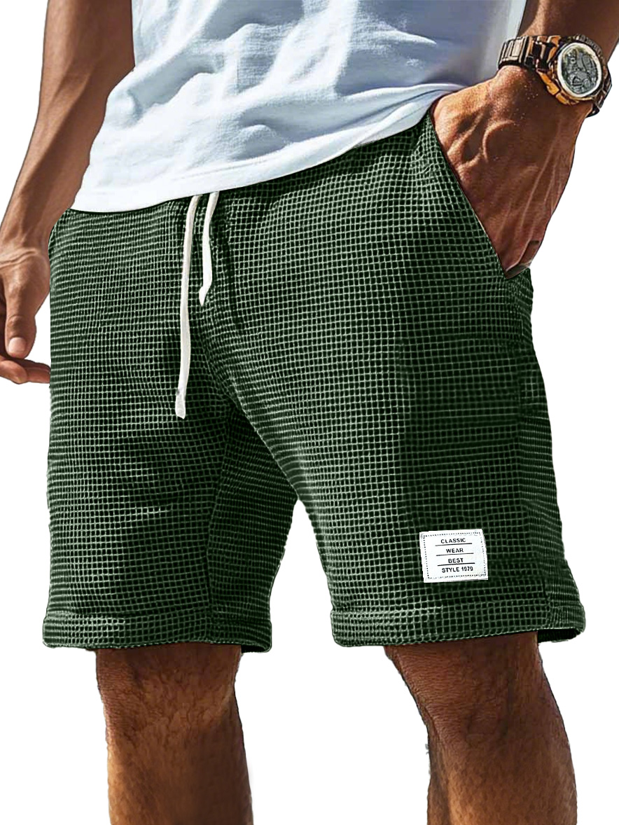 Men's Everyday Waffle Logo Drawstring Comfort Shorts