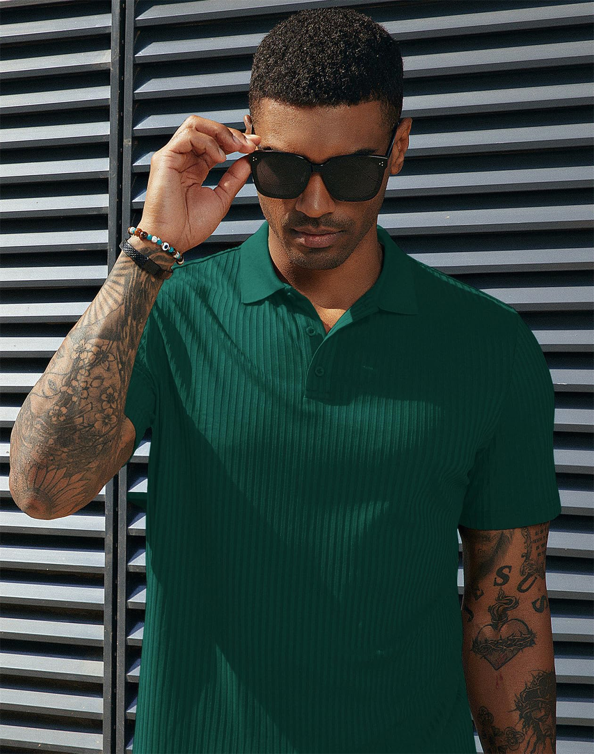 Men's Knitted Pit Jacquard Basic Simple Short-sleeved Polo Shir