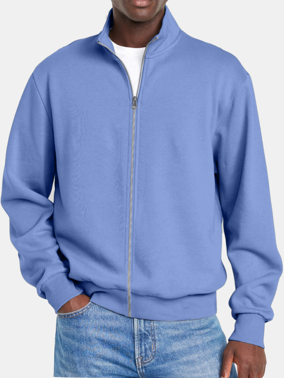 Men's Simple Everyday Stand Collar Zipper Jacket